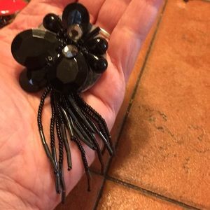 Large black rhinestone earrings